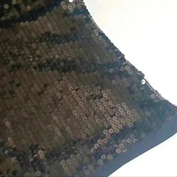 August Silk Womens Elegant Black Sequin Short Sleeve Top - Picture 11 of 12